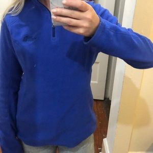 North face blue fleece quarter zip